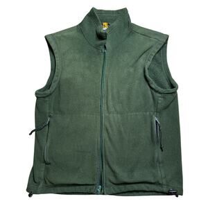 REI GREEN POLARTEC VEST ZIPPER DOESNT WORK USED VINTAGE OUTDOOR HIKING M MEDIUM